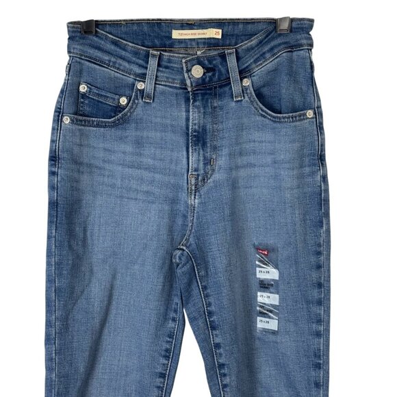 Levi's 721 High Rise Skinny Denim Jeans Women's Size W25 L28 NWOT Medium Wash - Picture 2 of 12
